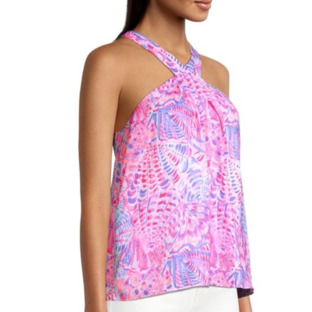NWT Lily Pulitzer Rori Halter Top Raz Berry Sea you Soon Size M
